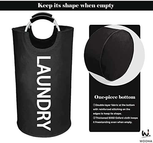 Largest Sturdy Aluminum AND Soft Fabric 95L Laundry Basket for Home Kitchen