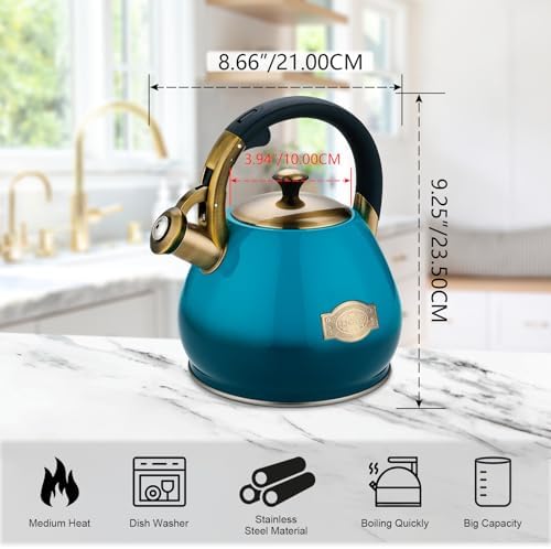 Lazneyru Stainless Steel Whistling Kettle 3 Quart
