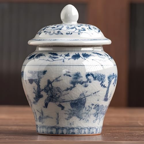 Elegant Chinese-Ceramic Tea Jar Canister 9oz