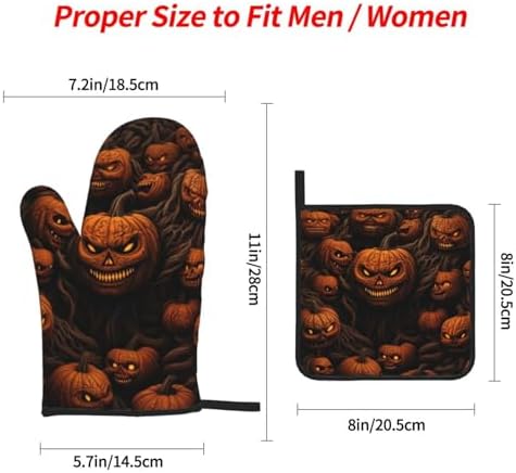 Pumpkin Oven Mitts Pot Holders Set of 4 Heat-Resistant Cooking Tools