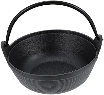 Thick Cast Iron Saucepan with Strainer Durable Stock Pot
