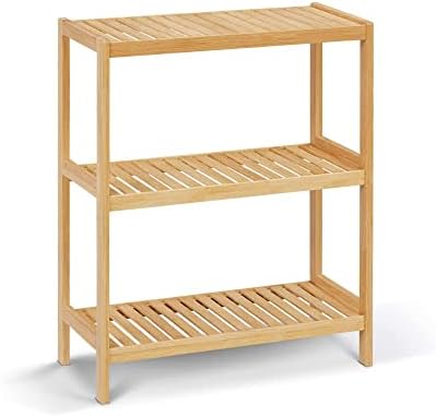 3-Tier Bamboo Freestanding Shelf Unit for Bathroom Kitchen Living Room Office