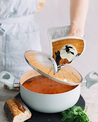 Festive Halloween Kitchen Accessories 5PCS Pot Holder Set with Loops