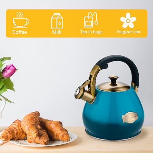 Lazneyru Stainless Steel Whistling Kettle 3 Quart