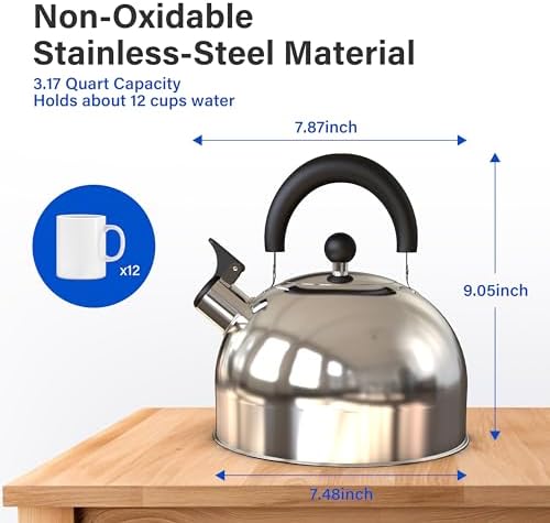 YSSOA Whistling Stainless Steel Tea Kettle
