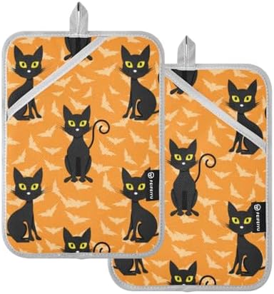 Halloween Cat Potholders Set of 2