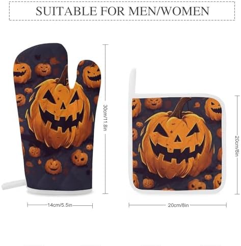 Halloween-Themed Warm Pumpkin Oven Mitts