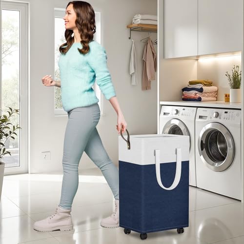 HomeHacks 75L Rolling Laundry Basket with Wheels