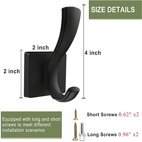 Welcome toTOFIIGREM - Heavy Duty Black Towel Hook for Bathroom Coats Key Hangers
