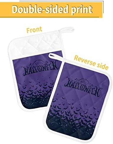 Halloween Spooky Bat 5-Piece Pot Holder Set
