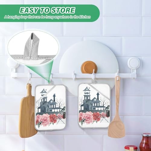 Rose Halloween Heat-Resistant Kitchen Potholders 2 Pack