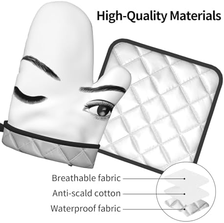 Eyelash Printed Oven Mitts and Pot Holders 2-Piece Set