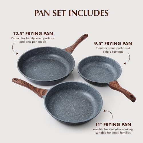 Safe Nonstick Granite Frying Pans Set