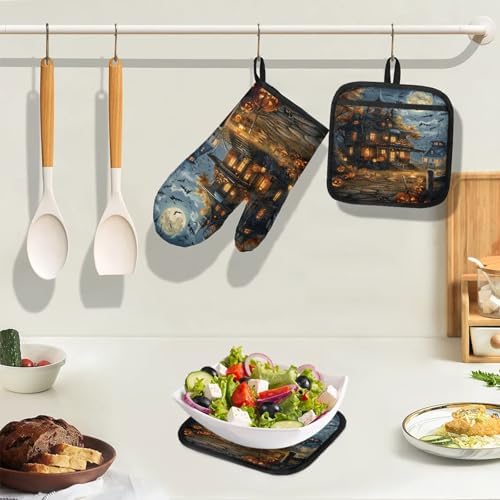 Festive Halloween Treat tropicallife oven mitts pot holders set C tropicallifecom