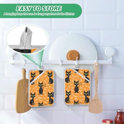 Halloween Cat Potholders Set of 2