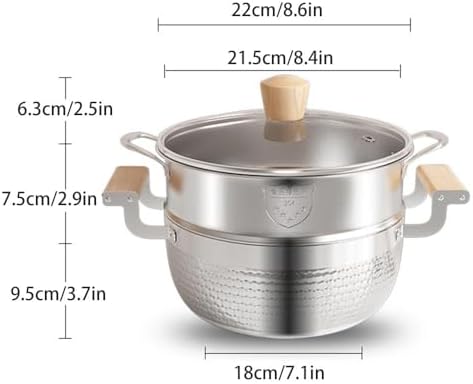 VKEID Stock Pot with Lid 78In Tri-Ply Stainless Steel