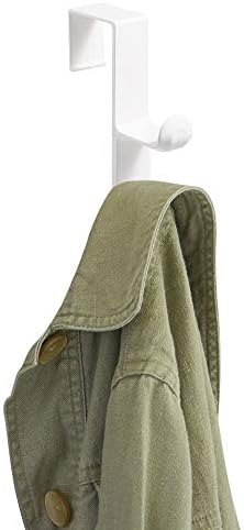 iDesign Over the Door Plastic Dual Hook Hanger Set of 3 White