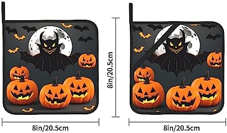 CarXs Halloween Moon Bat Pumpkin Potholder Set