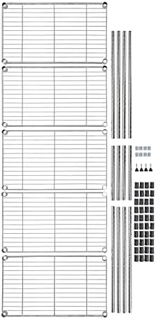 5-Shelf Adjustable Steel Storage Unit - Durable and Easy to Use