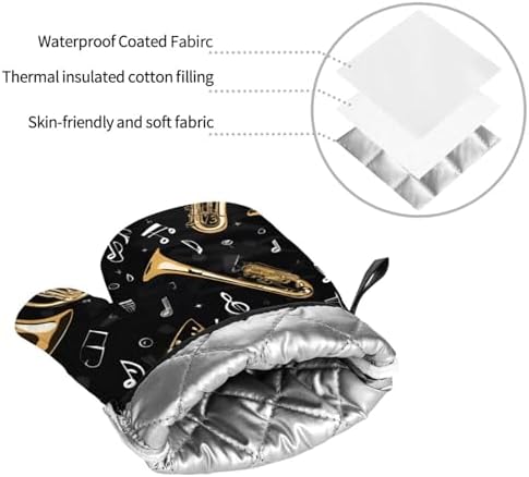 4-Piece Heat-Resistant Oven Mitts Pot Holders for Cooking