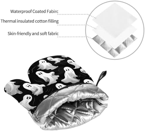 Exclusive Halloween Set 4PCS Heat Resistant Oven Mitts Potholders