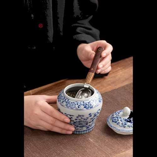 Elegant Chinese-Ceramic Tea Jar Canister 9oz