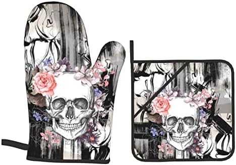 Gothic Skull Oven Mitts Heat Resistant Heat-Resistant Oven mitts
