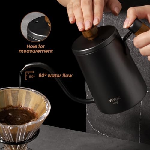 Stainless Steel Coffee Maker with Wooden Handle