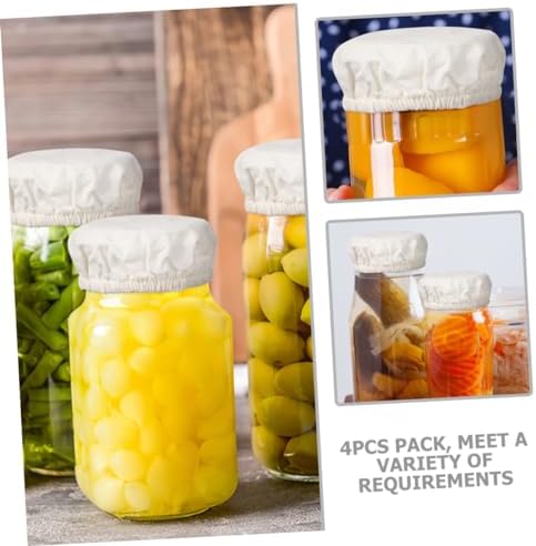 4pc Eco-Friendly Cotton Jar Lids Cook Serve Kitchen Essential