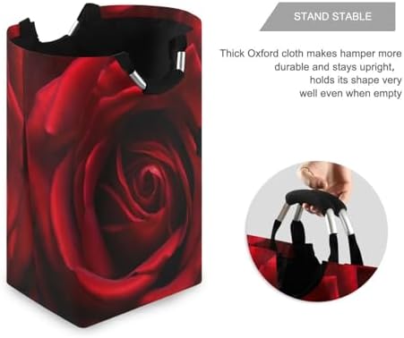 Red Rose Waterproof Folding Laundry Hamper