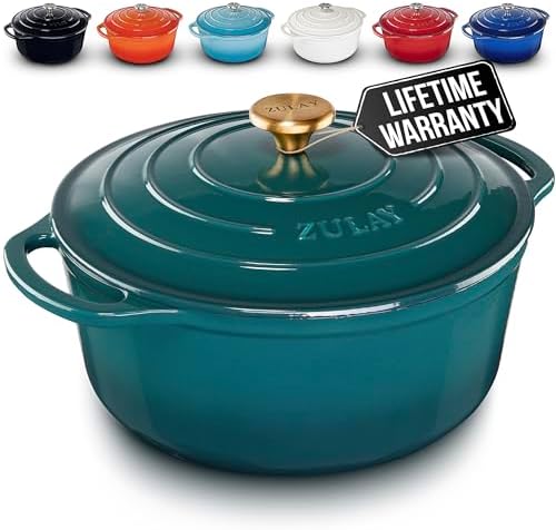 Zulay Kitchen 6 Quart Enameled Cast Iron Dutch Oven Premium Oven-Safe Perfect for Baking More