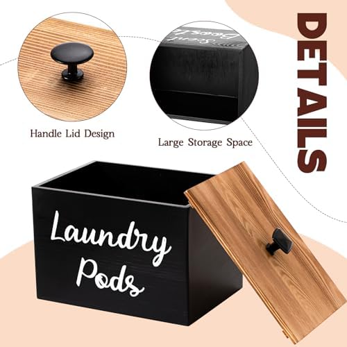 3-Piece Laundry Storage Set Space-Saving Wooden Holder with Scent Booster
