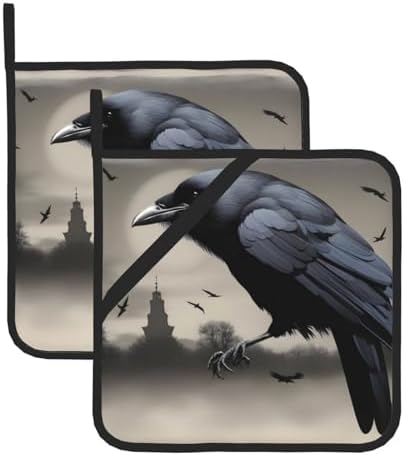 lsiulus Night Crow Potholders 2-Pack