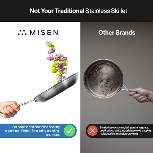 Misen 5-Ply Stainless Steel 12 Fry Pan induction oven ready