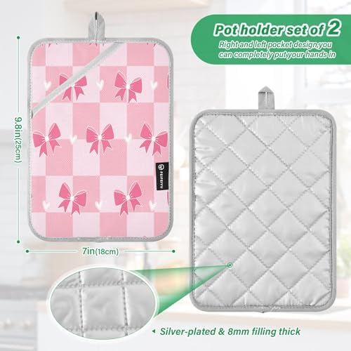 Kcldeci Hearts Love 2 Pack Heat Resistant Oven Mitts