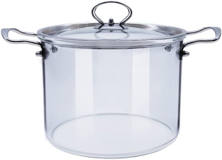 Elegant Glass Pot with Cover for Cooking and Storage