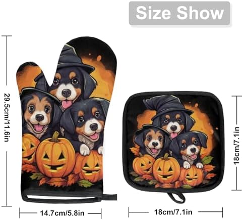 Halloween Pumpkins Oven Mitts Set of 2 for Dogs