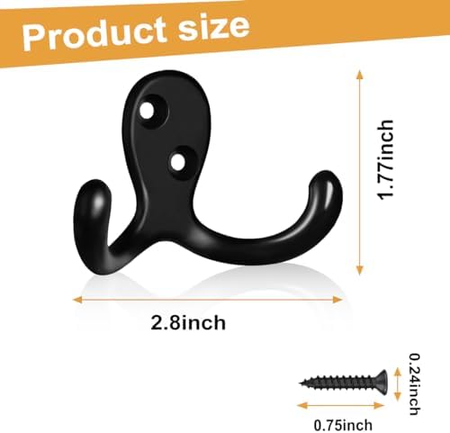 10-Piece Heavy Duty Wall Coat Hooks for Home Office Use