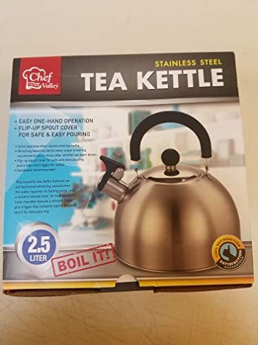 Classic Whistling Tea Kettle 100 Stainless Steel with Stay Cool Handle 25 Quart