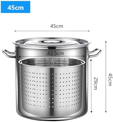 Sturdy Stainless Steel Stockpot with Basket Deep Fry Soup Seafood Made Easy