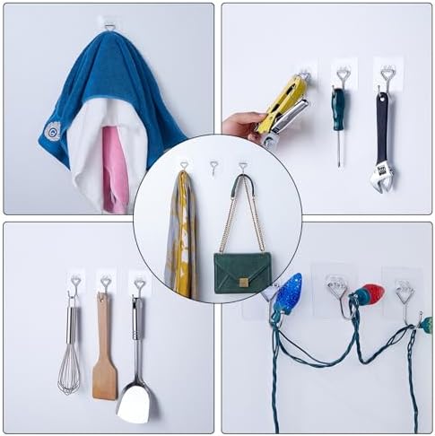 Heavy Duty Adhesive Hooks for Kitchen Bathroom Home