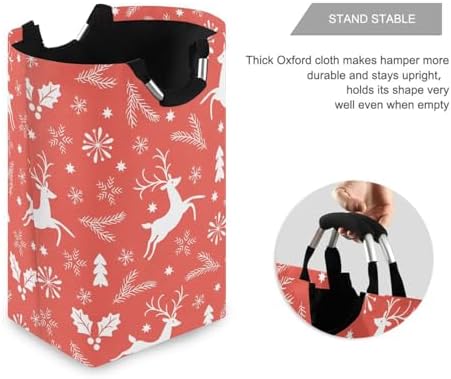 Kigai Christmas Deer Laundry Basket Large Waterproof