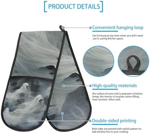 Frighteningly Comfortable HalloweenON Ghosts Oven Mitts
