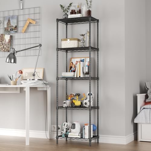 Adjustable 5-Tier Wire Shelf Metal Storage for Kitchen Bathroom