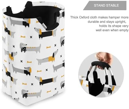 Kigai Collapsible Laundry Basket with Handle Durable Waterproof
