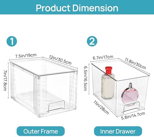 Vtopmart 4-Piece Stackable Acrylic Storage Drawers