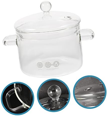 BRIGHTFUFU High Borosilicate Glass Stew Cooker 1500ml