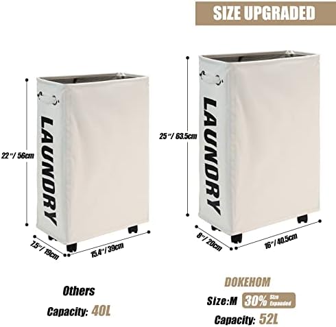 25-Inch Slim Collapsible Laundry Basket on Wheels