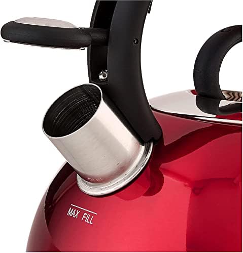2-Quart Metallic Red Tea Kettle
