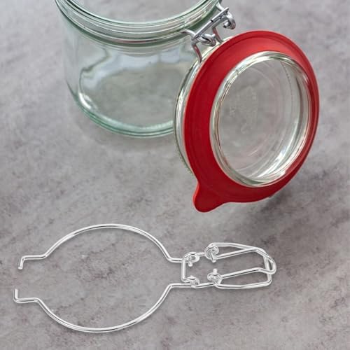 Wide Mouth Glass Jar Sealed Buckle Wire Clamp Silver